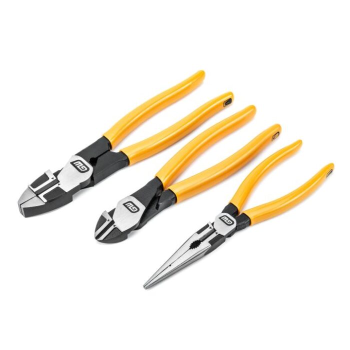 3 Pc. Pitbull Dipped Handle Electrician's Plier Set